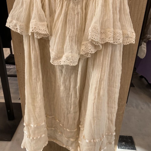 Cotton strapless dress one size beige like new