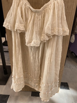 Cotton strapless dress one size beige like new
