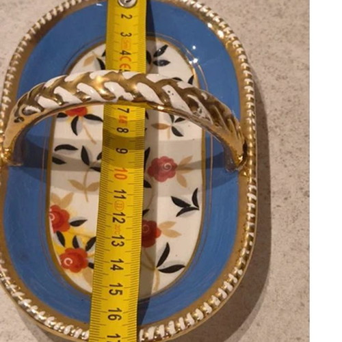 Boch Decor 5161 oval ceramic bowl by Raymond Chevallier, c. 1950