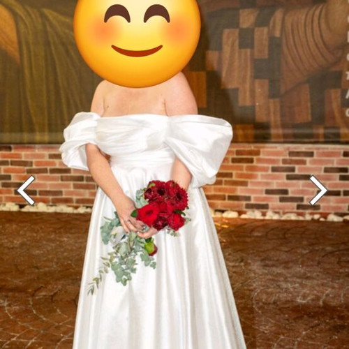 Theodora strapless wedding dress with puff sleeves like new, size M/L