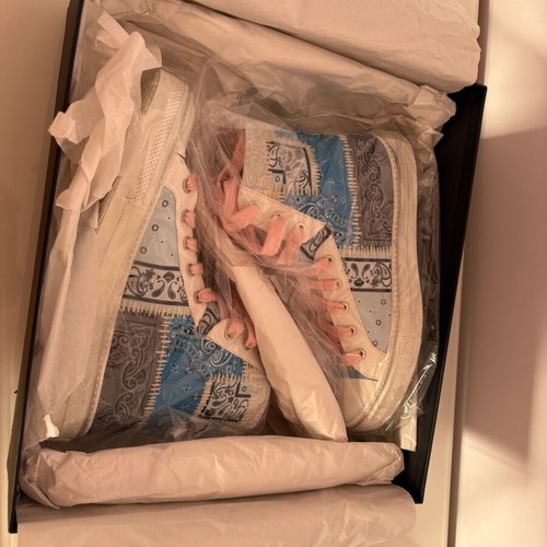 Amiri High Rise sneakers with Paisley bandana pattern like new