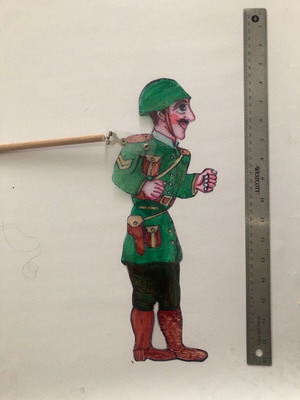 Karagiozis Shadow Theater 'Lochias' new handmade collectible figure