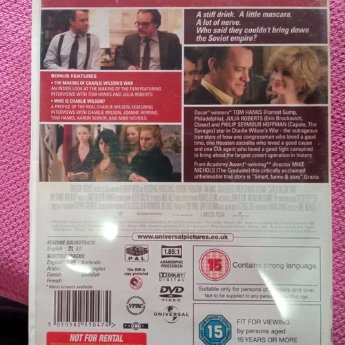 Charlie Wilson's War DVD like new, adventure, subbed