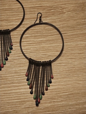 Vintage long bronze earrings