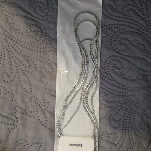 Stainless steel triple necklace new, silver
