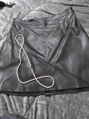 Mexx leatherette skirt black, like new, size XL