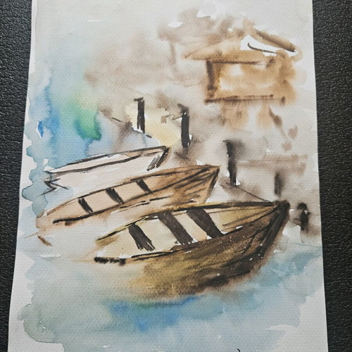Watercolor paintings set of 3 like new, two signed