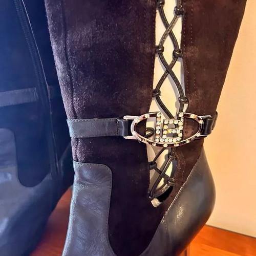 Laura Biagiotti Women's Brown Heeled Boots used, size 39