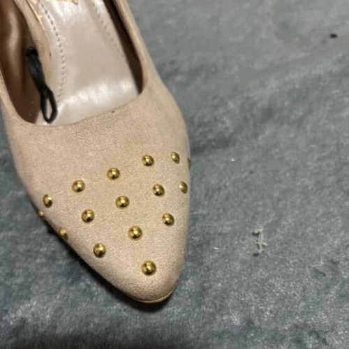 Beige suede pumps with gold studs H&M like new, size 39