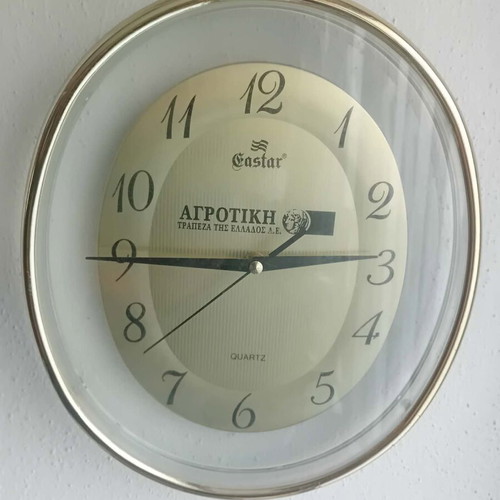 Eastar wall clock used with Agricultural Bank of Greece logo