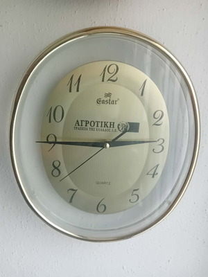 Eastar wall clock used with Agricultural Bank of Greece logo