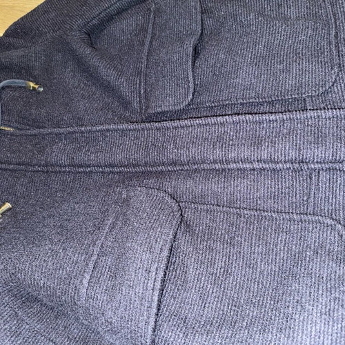 Zara blue jacket coat with boucle texture and corduroy look like new
