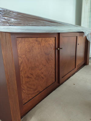 Solid wood dining buffet like new, warm brown finish