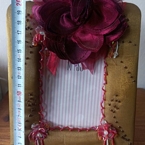 Trimar fabric photo frame with flower new
