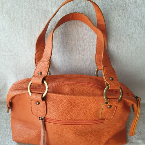 Orange shoulder bag new synthetic leather