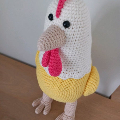 Handmade knitted chicken doll 35cm new