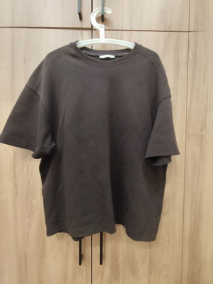 Zara brown oversized short-sleeve sweatshirt T-shirt, size L