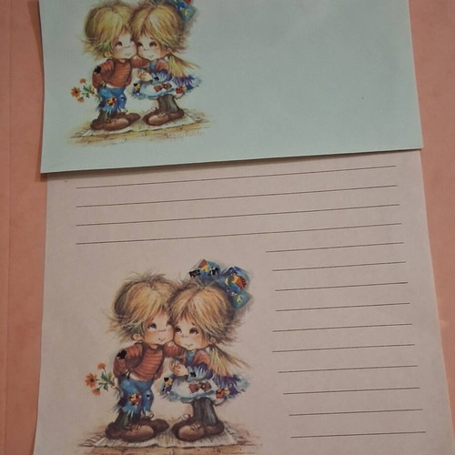 Vintage letter writing sets used, pack of 5 from 1980