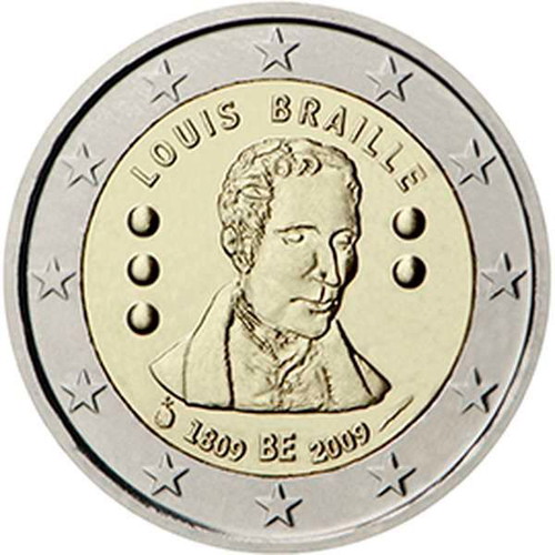 Βέλγιο 2 Ευρώ 2009 UNC Αναμνηστικό για τα 200 χρόνια από τη γέννηση του Λουί Μπράιγ