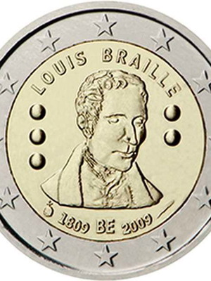 Βέλγιο 2 Ευρώ 2009 UNC Αναμνηστικό για τα 200 χρόνια από τη γέννηση του Λουί Μπράιγ