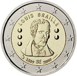 Βέλγιο 2 Ευρώ 2009 UNC Αναμνηστικό για τα 200 χρόνια από τη γέννηση του Λουί Μπράιγ