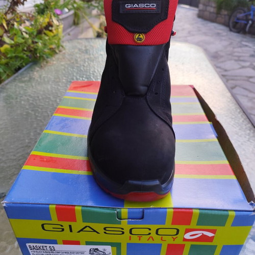 Giasco Basket S3 Safety Shoes New Electrician Boots Black Red