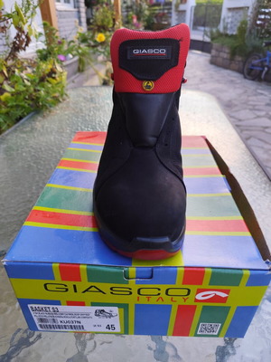 Giasco Basket S3 Safety Shoes New Electrician Boots Black Red