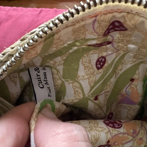 Sans Arcidet Paris Raffia Leather Shoulder Bag like new, beige and brown