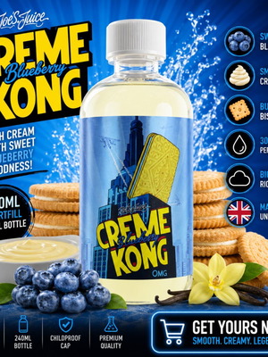 Creme Kong Blueberry 200ml by Joe's Juice new