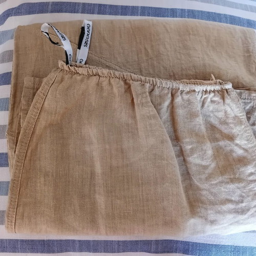 Linen skirt Genesis used, beige, long, size XL