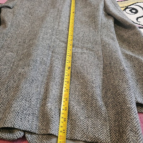 Cerruti wool blazer used, gray, herringbone pattern, size M