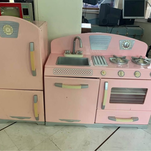 Wooden toy kitchen used