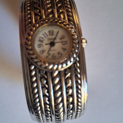 Geneva Vintage Wristwatch Cuff Silver Like New