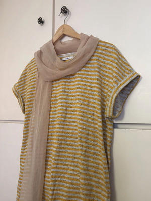Striped oversized T-shirt women’s new, yellow and grey