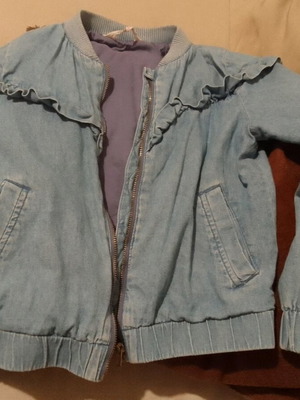 Μπουφάν παιδικό κορίτσι τζιν 128cm σαν καινούργιο, με τσέπες