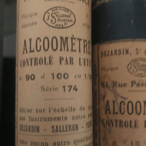 Dujardin-Salleron Alcoometers used, series 174, 1930