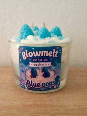 Glowmelt Candles Blue Pops soy candle new with Cashmir scent
