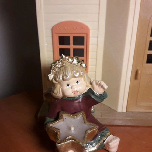 Christmas Angel Candle Holder used