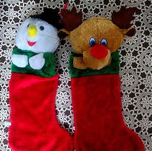 2 Χριστουγεννιάτικες μπότες χιονάνθρωπος & τάρανδος