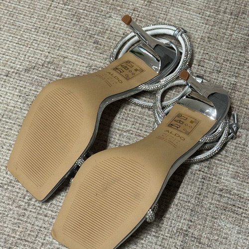 Aldo Barrana sandals with crystals silver new, size 41