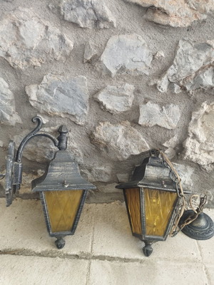 Outdoor lamps used, set of two