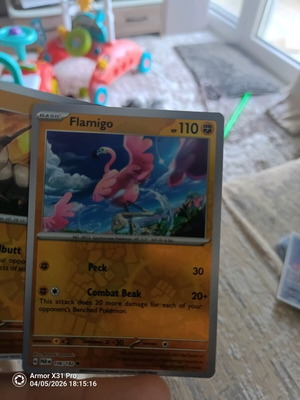 Pokemon Flamigo (PAR 106) like new, Paradox Rift Holo