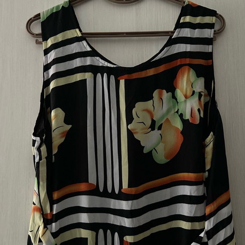 Vintage 80’s dress size L like new, floral, black and white