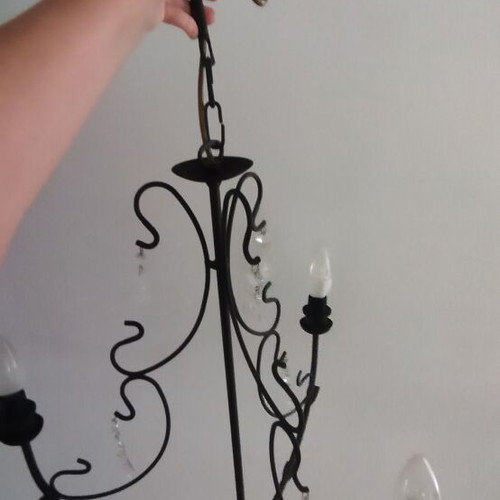 Vintage ceiling pendant light with decorative crystals like new