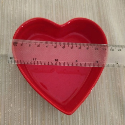 Heart bowl used, red clay