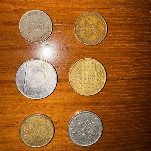 Drachma coins new from 1976, Greece