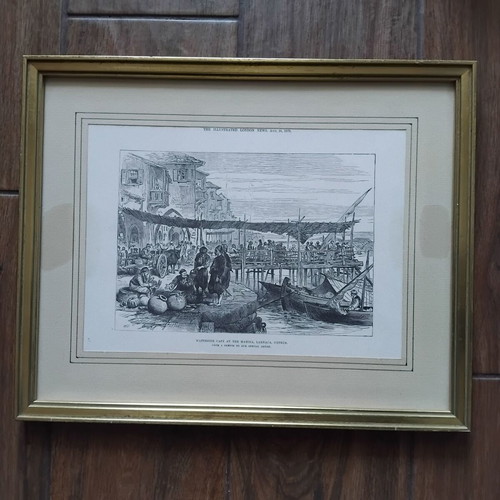 The Illustrated London News 1878 framed print used, Cyprus Larnaca