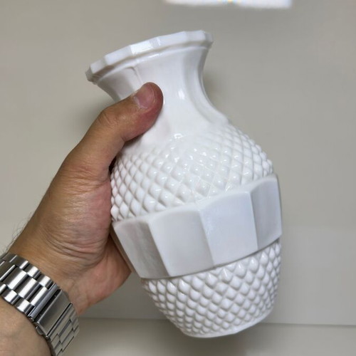 Opaline decorative vase, retro mid-century style
