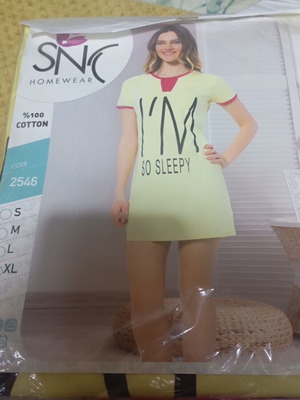 Nightdress new cotton, size small and medium, yellow