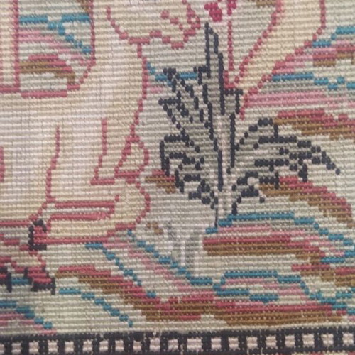 Persian All-Silk Wall Carpet Ghom like new, handmade art piece